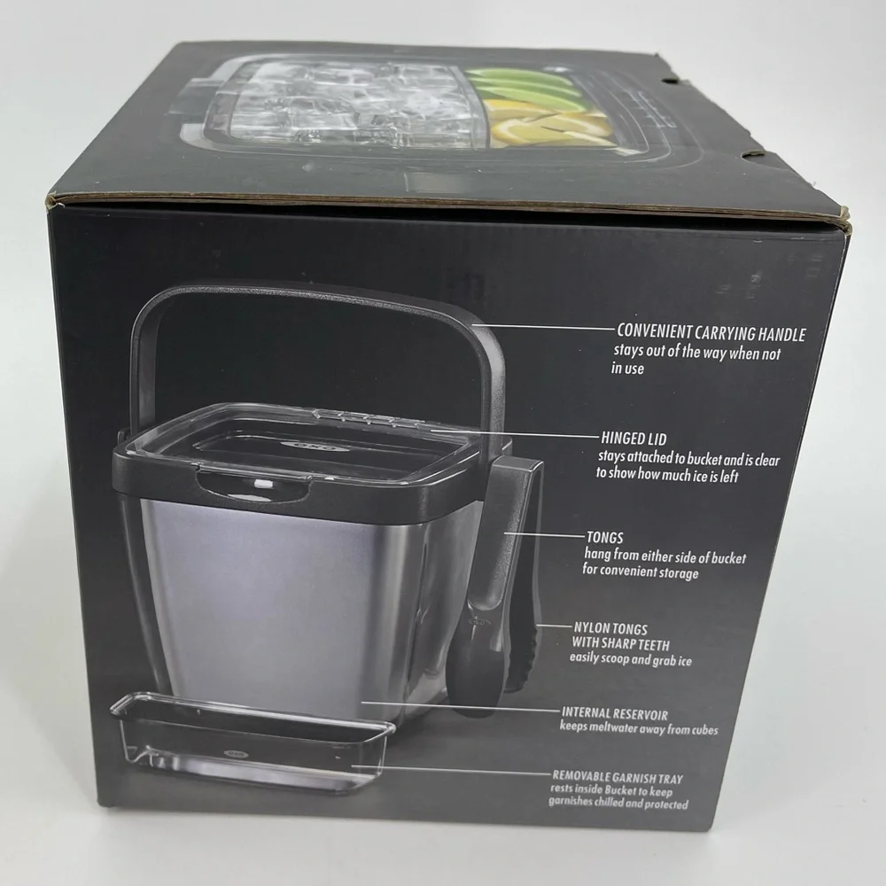 OXO Good‎ Grips 3 Piece Ice Bucket Set 3.3qt Insulated ***MISSING TONGS** New